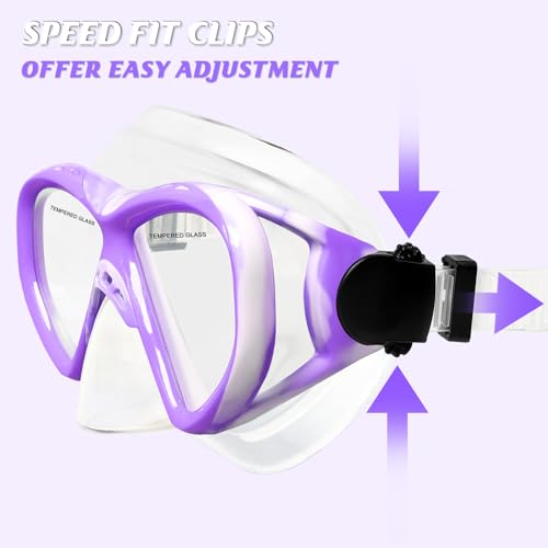 Image of Kids Swim Goggles Snorkel Diving Mask for Boys Girls Ages 5-15, Anti-Fog Swimming Goggles with Nose Cover