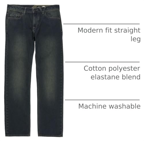 Image of Volcom Men's Solver Stretch Denim Jeans-Modern Fit Pant