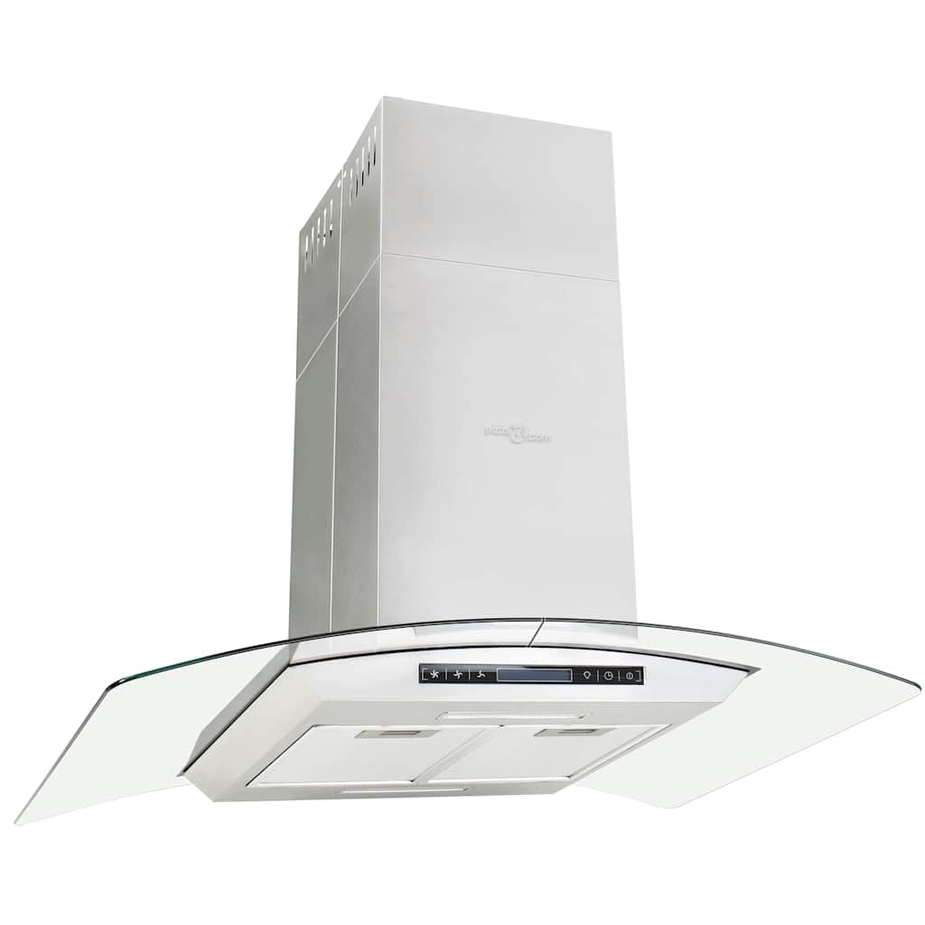 vidaXL okap kuchenny 90 cm, LCD, czujnik dotykowy, 756 m³/h, okap wyspowy, okap do komina
