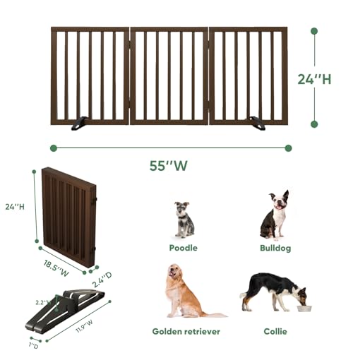 Hundegitter für Türen, freistehendes faltbares Hundegitter für den Innenbereich, Haustiergitter für Türen, Schlafzimmer… – Ansicht 2