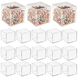 TIMCORR 18PCS Clear Acrylic Boxes, Small Clear Boxes with Lids, 2.2 x 2.2 x 2.2 in Plastic Square Cube, Square Display Box, Clear Container Boxes for Candy Pill Earring Jewelry Tiny Beads