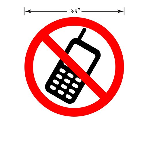 Dealzepic - No Cell Phone/Mobile Phone Is Prohibited Sign | Self Adhesive Vinyl Decal Sticker | Pack Of 4 Pcs #TOP2