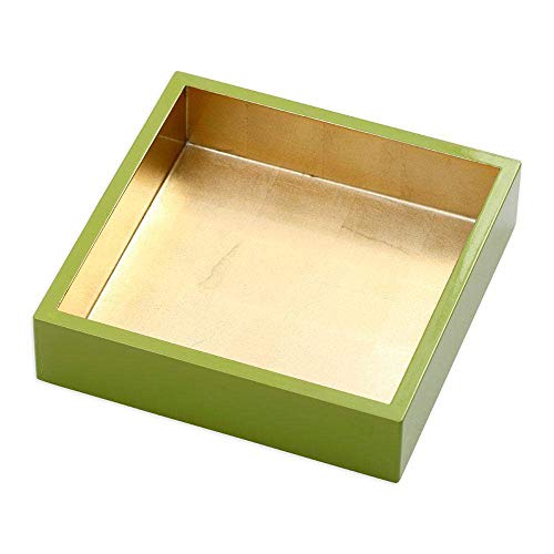Caspari Lacquer Luncheon Napkin Holder In Sage & Gold, 1 Each #TOP14