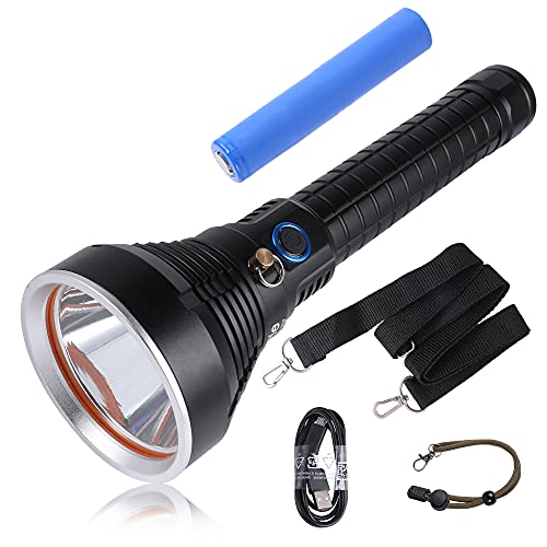KunHe KH002 1800 Lumens Super Bright Rechargeable 26650 Batteries High Lumen Heavy Duty LED Flashlight High Powerful Powered Brightest Power Flashlights 100000