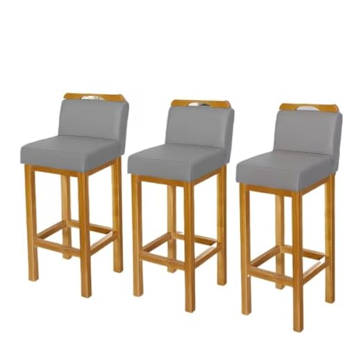 Kit 2 Banqueta AltaCom Encosto Para Balcão e Cozinha - Banqueta Área Gourmet (Cinza)