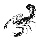 2er-Set Skorpion-Vinylaufkleber – 14 x 14 cm Autoaufkleber für Motorrad, Auto, Helm – Trendiges, wasserfestes Tribal-Emblem | #AZ13 (Schwarz)