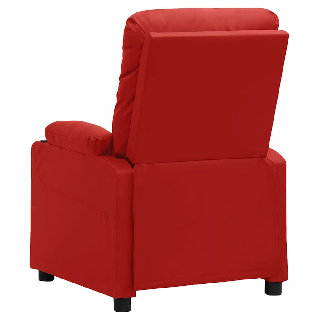 Poltrona relax elettrica rosso vinaccia ecopelle con 3 posizioni