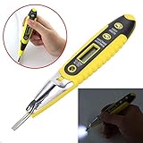  EisEyen Spannungsprüfer Elektrischer Test Stift Mayitr Spannungs Digital Detektor Prüfvorrichtungs Sensor 12~220V LCD mit Heller Funktionsanzeige
