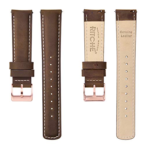 Image of Ritche Christmas Gift Quick Release Leather Watch Bands Genuine Watch Straps for Men Women Top Grain Leather Watch Strap, White Elephant Gifts, Stocking Stuffers for Men, Father's Day gifts