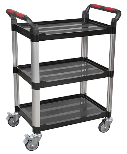Sealey CX309 3-Level Composite Workshop Trolley, 750mm x 460mm x 980mm, Black
