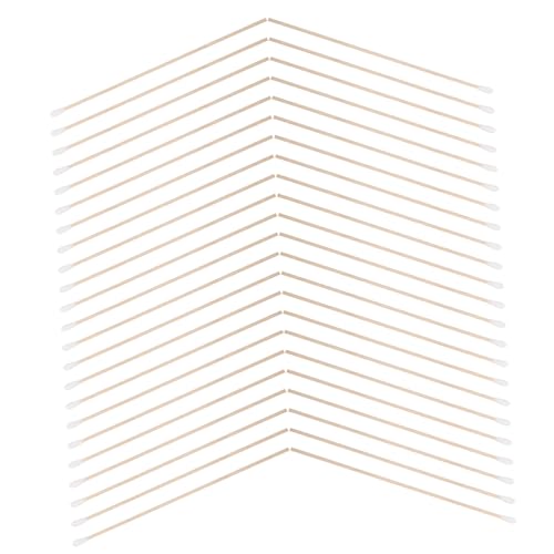 SOESFOUFU 100pcs Long Wooden Handle Cotton Swabs for Makeup Ear Cleaning Medical Use Safe for Face Body