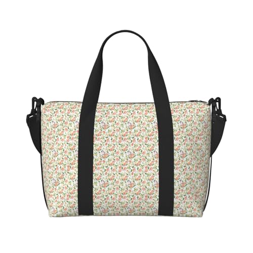 Sac de voyage polyvalent grand volume avec imprimé oiseaux et fleurs imperméable