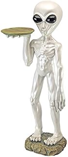 Design Toscano Roswell the Alien Butler Pedestal Table, 66 cm, Polyresin, Full Colour