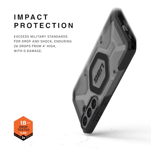 Image of Urban Armor Gear UAG Designed for Galaxy S26 FE 5G Case, Pathfinder Clear- Compatible with Magnetic Charging Armor Shell Impact-Resistant Rugged Military Drop Tested Protective Cover - Ash /Black