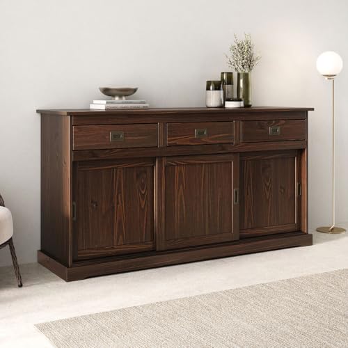 IDIMEX Buffet Aparador Sala de Jantar Retrô Madeira Cor Imbuia Sa...