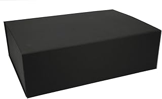 ideas in boxes Premium Geschenkbox mit Deckel faltbar, Geschenkkarton, Magnetbox, Geschenkverpackung für Weihnachten Geburtstag, Magnetfaltbox, Schwarz, 33x22x10cm