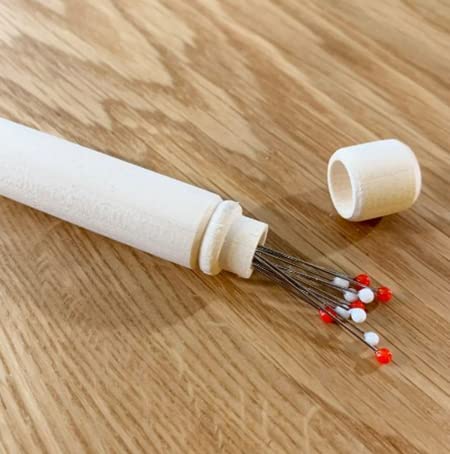 Japanese Hand Sewing Notions - Little House Japanese Long Pins (80) with Wooden Tube