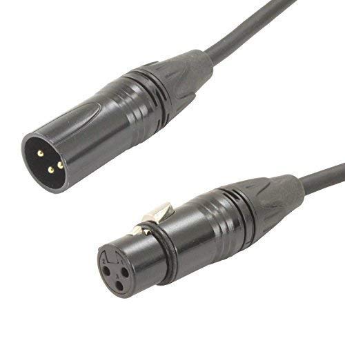 2 Pack Male to Female XLR Cable with Black connectors 75 FT Foot Feet Long Straight to Straight