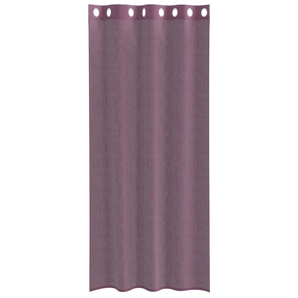 Voile Vorhänge mit Ösen 2 Stück Lila 140x245 cm, 100% Polyester, halbtransparent, pflegeleicht, vielseitig einsetzbar, für Wohnzimmer und Schlafzimmer, lichtdurchlässig, Blickdicht