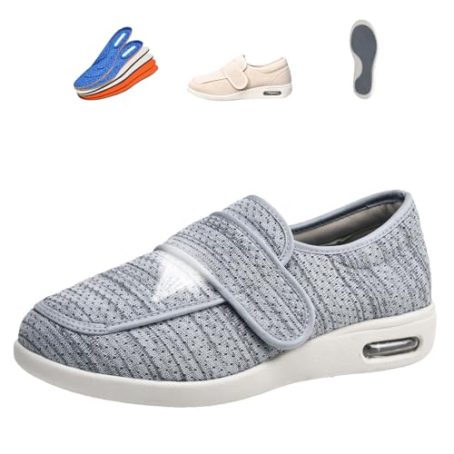 Extra Wide Diabetic Shoes for Men, Adjustable Closure Breathable Lightweight Women Walking Shoes Memory Foam Insole Air Cushion for Swollen Feet