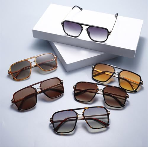Lunettes de soleil double pont style rétro dégradé aux finitions soignées - 3