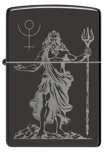 Encendedor Zippo Windproof God Pluto Negro Brillo Alto miniatura 2