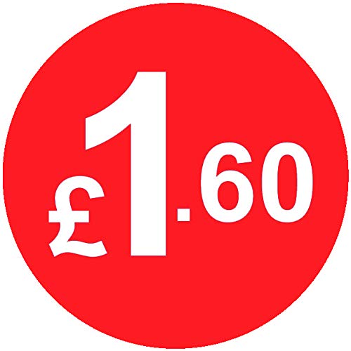 £ Red Price Stickers - 20mm, £1.60, 1000 — image 1
