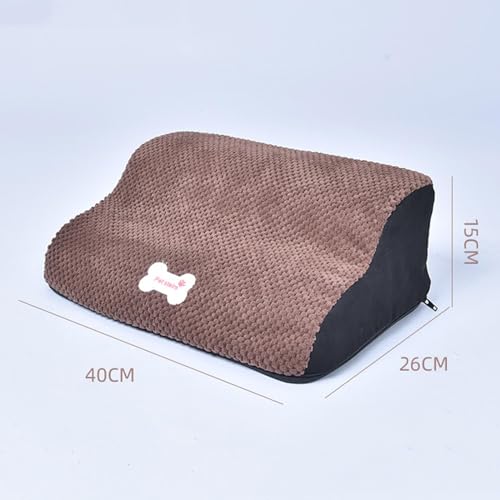 Dualoai Hunderampenstufen, Hundetreppe für Kleine Hunde, Hochbettklettern, Abnehmbare Abdeckung, Sanfte Neigung, Haustiertreppe für Den Innenbereich, für, Kaffee