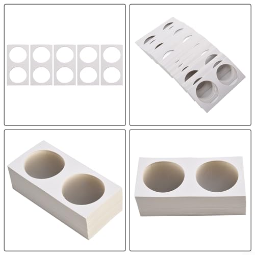 Caja para almacenamiento de monedas de cartón blanco miniatura 3