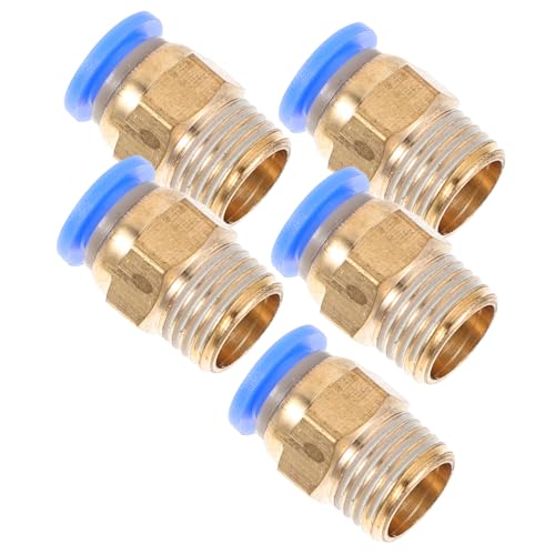 JEWEDECO 5pezzi Raccordo Sgancio Rapido Dritto Per Tubo Aria Adattatore Professionale Per Utensili Pneumatici Facile Da Installare e Sicuro Contro Perdite Aria