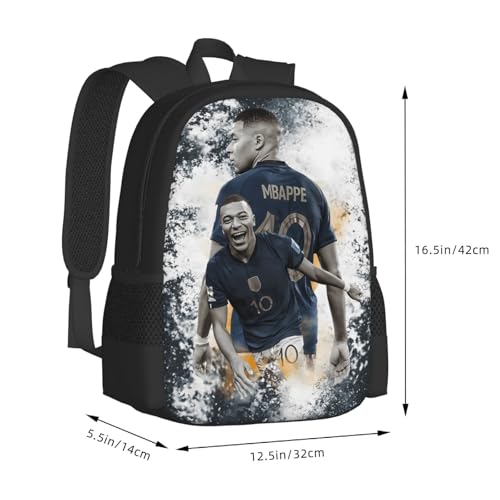 Image of #10 Mbappe #7 Adult Simplicity Backpacks Bag Laptop Bag Bookbag Backpack 16.5 Inch For Daily