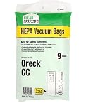 Clean Obsessed H-10 HEPA Bags Fits Oreck Type CC Upright Vacuum Cleaners (9 Bag Pack)