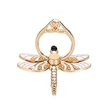 Nurbo Cute Dragonfly Shape Phone Ring 360 Degree Rotating Ring Grip Anti Drop Finger Holder for iPhone iPad and All Cellphone (White+Black)