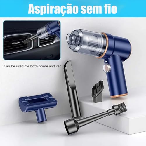 Aspirador de Pó Sem Fio Portátil Coletor de Pó Doméstico 3 em 1 Soprador de Sucção Multifuncional Co