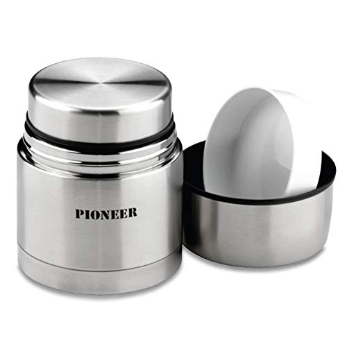 Grunwerg Pioneer 0.5L / 17 Fl Oz 24 Hour Stainless Steel Food Flask, Unbreakable - Keeps Food & Drink Warm For 24 Hrs - Hth500 #TOP3