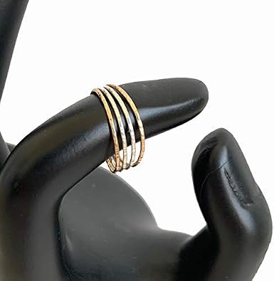 Toe Ring | Four Strand .925 Sterling Silver & 14K Gold Fill | Adjustable Ring For Foot Or Midi | Women, Girls, Or Men | Attire for Your Toes