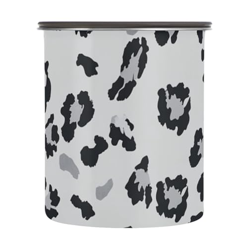 Contenedor de almacenamiento para café acero inoxidable gris animal print
