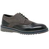 Alpine Swiss ALEC Mens Wingtip Dress Shoes Leather Lined Ripple Sole Gray SZ 8