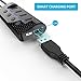 Powered USB Hub 3.0, atolla USB Hub with 4 USB 3.0 Data Ports and 1 USB Smart Charging Port, USB Splitter with Individual Power Switches and 5V/3A Power Adapter
