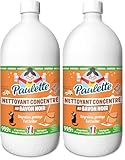 Paulette - Savon Noir Concentré Fleur d'Oranger - Ultra-Dégraissant Ménager aux Cristaux de Soude Multi-Surfaces Ecocert - Fabriqué en France - 1 L (Lot de 2)