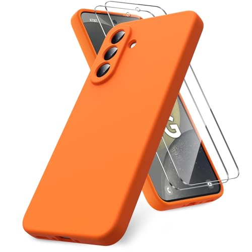 Coque Samsung A37 5G silicone orange souple Vansdon avec 2 verres trempés