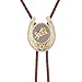 GelConnie String Ties for Men Horseshoe Shaped Pendant Bolo Ties Rodeo Cowboy Leather Necktie Bull Rider Figure Vintage Style