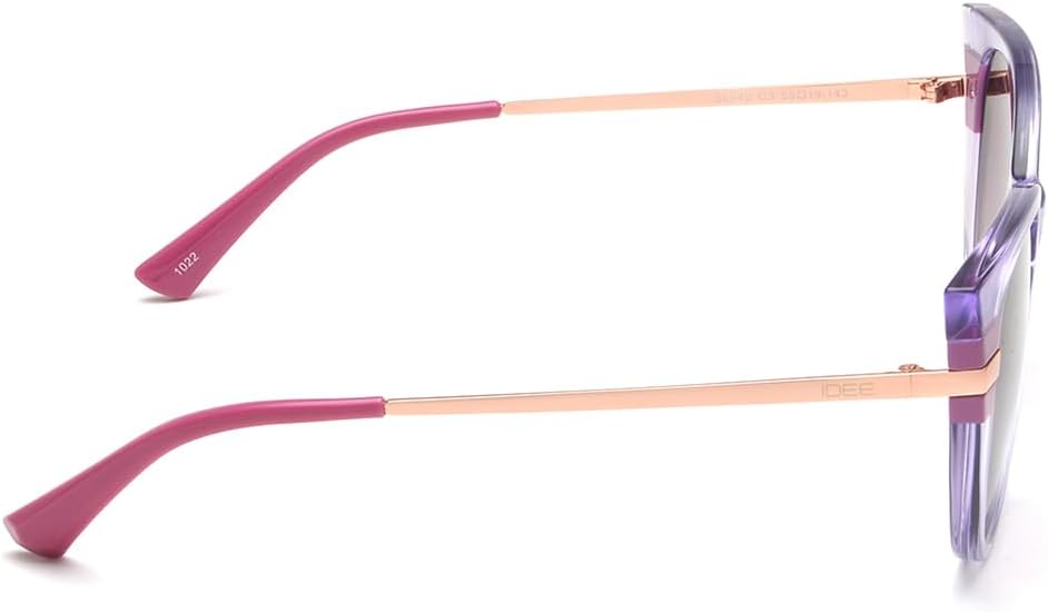 IDEE Ladies 100% UV Protected Sunglasses Large Shape Cat Eye Purple Model IDS2940C3SG
