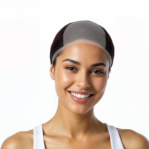 Josojoou Lace Wig Cap for Women Glueless Wig Grip Cap with 4x5 Transparent Lace Wig Caps Non-Slip Adjustable Wig Grip Cap with Grip Band for Keeping Wigs In Place