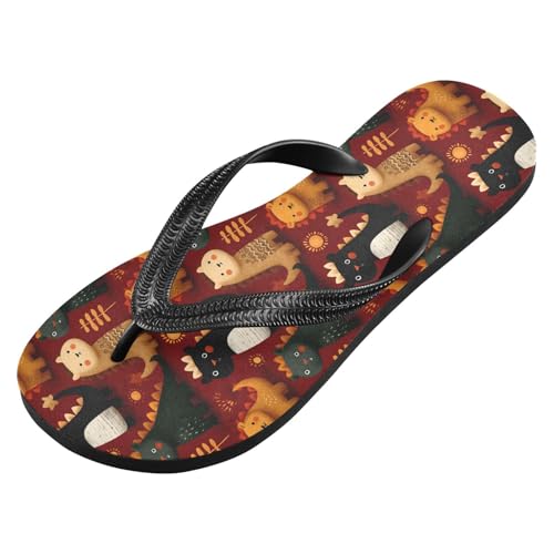 Flip Flop Sandals Cute Dragon Print for Women Men Beach Outdoor XS2