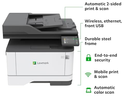 Image of Lexmark MX431adw Laser Monochrome MFP Printer with Touchscreen, Copier Scanner Printer, Automatic Two-Sided Scanning, Wireless, Analog fax (29S0500)