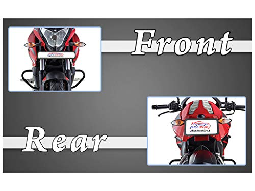 Image of Auto Pearl Plastic Bike Registration License Plate Frame Holder, Bike Protective Frame Covers For Yzf R1 (Black)