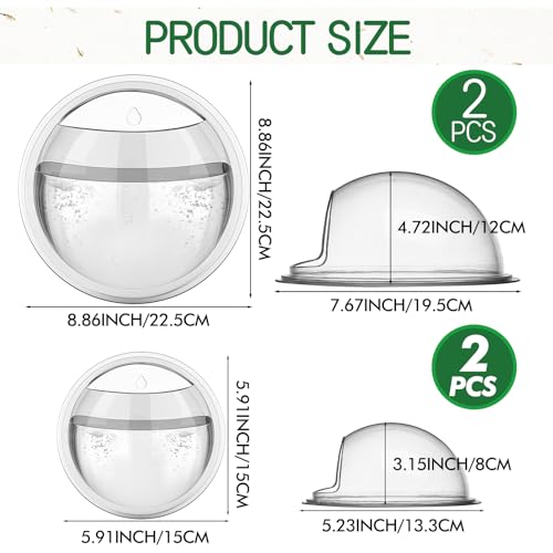 Image of DoubleFill 4 Pcs Wall Fish Tank wall Aquarium Hanging Fish Bowls 9in 6in Acrylic Fish Bubble Ecosphere Decor Fish Bubble Hanging Fish Bowl Clear Vase Flower Plant Pot