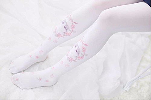 Summer Thin Women's Kawaii Cat Anime Print Slim Pantyhose (Pack of 1 Piece) Suit For Height 5'1" to 5'6"4