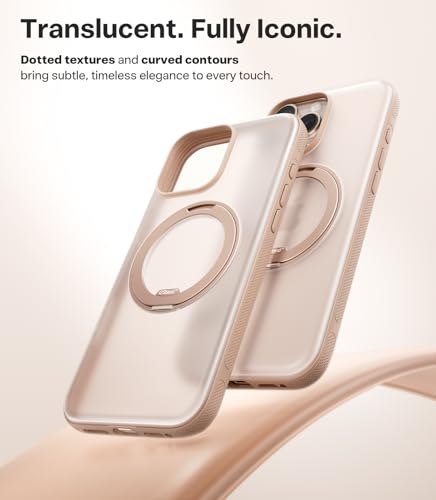 Image of TORRAS 360 Magnetic Stand for iPhone 16 Pro Max Case, [Fit for MagSafe] [Military-Grade Protection] Translucent Slim Case for iPhone 16 Pro Max, Desert Titanium, Ostand O3 Fitness Series